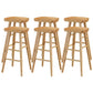 Modern Backless Contoured Seat Solid Wood Bar Stool for Restaurant