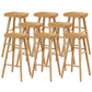 Modern Backless Contoured Seat Solid Wood Bar Stool for Restaurant