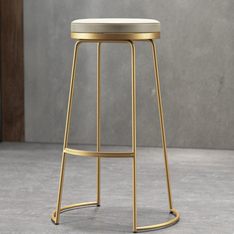 Modern Backless Counter Stool Upholstered Bar Stool with Metal Base 1 Piece Clearhalo 'Bar Furniture' 'Bar Stools' 'bar_stools' 'furn' 'furn_bar_stools' 'Furniture' 'Kitchen & Dining Furniture' 6288441