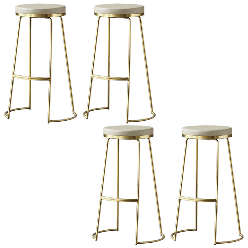 Modern Backless Counter Stool Upholstered Bar Stool with Metal Base 4 Piece Set Clearhalo 'Bar Furniture' 'Bar Stools' 'bar_stools' 'furn' 'furn_bar_stools' 'Furniture' 'Kitchen & Dining Furniture' 6288444