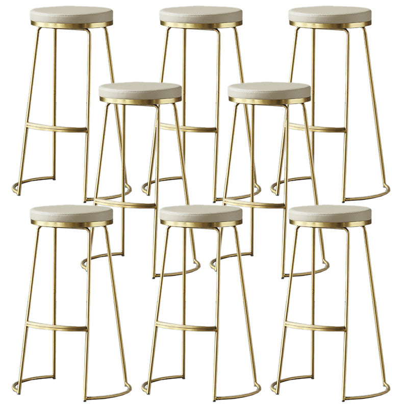 Modern Backless Counter Stool Upholstered Bar Stool with Metal Base 8 Piece Set Clearhalo 'Bar Furniture' 'Bar Stools' 'bar_stools' 'furn' 'furn_bar_stools' 'Furniture' 'Kitchen & Dining Furniture' 6288448