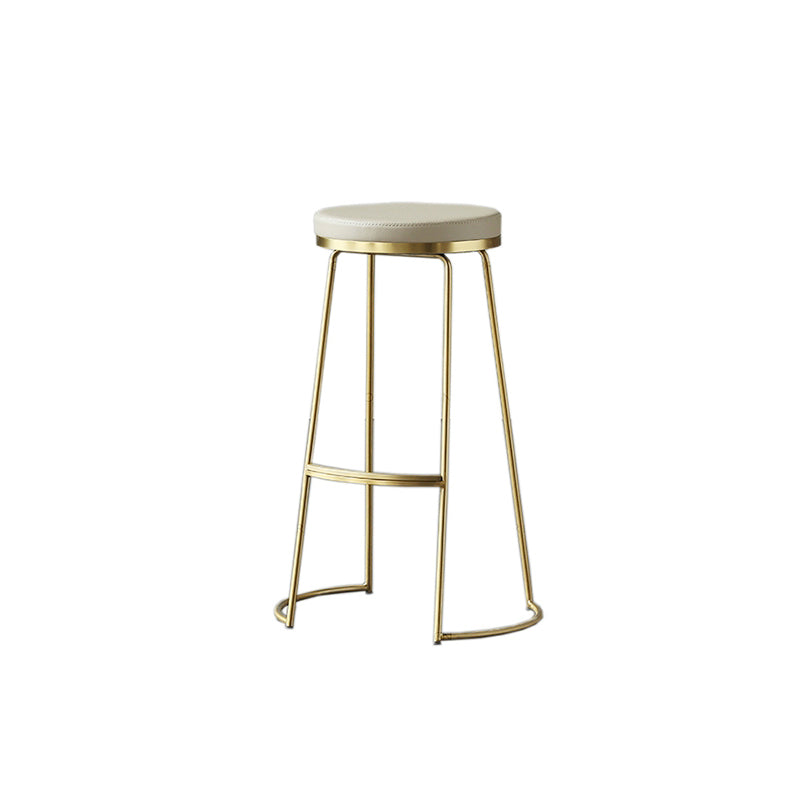 Modern Backless Counter Stool Upholstered Bar Stool with Metal Base Clearhalo 'Bar Furniture' 'Bar Stools' 'bar_stools' 'furn' 'furn_bar_stools' 'Furniture' 'Kitchen & Dining Furniture' 6288449