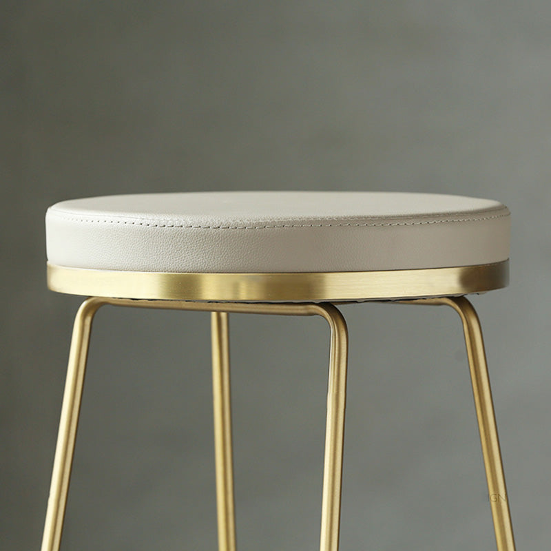 Modern Backless Counter Stool Upholstered Bar Stool with Metal Base Clearhalo 'Bar Furniture' 'Bar Stools' 'bar_stools' 'furn' 'furn_bar_stools' 'Furniture' 'Kitchen & Dining Furniture' 6288450