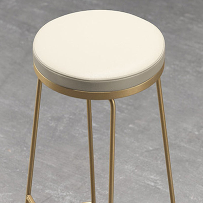Modern Backless Counter Stool Upholstered Bar Stool with Metal Base Clearhalo 'Bar Furniture' 'Bar Stools' 'bar_stools' 'furn' 'furn_bar_stools' 'Furniture' 'Kitchen & Dining Furniture' 6288452