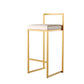 Luxurious Backrest Armless Counter Stool Upholstered Bar Stool with Metal Base White 1 Piece Clearhalo 'Bar Furniture' 'Bar Stools' 'bar_stools' 'furn' 'furn_bar_stools' 'Furniture' 'Kitchen & Dining Furniture' 6288465