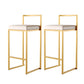 Luxurious Backrest Armless Counter Stool Upholstered Bar Stool with Metal Base White 2 Piece Set Clearhalo 'Bar Furniture' 'Bar Stools' 'bar_stools' 'furn' 'furn_bar_stools' 'Furniture' 'Kitchen & Dining Furniture' 6288470