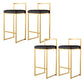 Luxurious Backrest Armless Counter Stool Upholstered Bar Stool with Metal Base Black 4 Piece Set Clearhalo 'Bar Furniture' 'Bar Stools' 'bar_stools' 'furn' 'furn_bar_stools' 'Furniture' 'Kitchen & Dining Furniture' 6288474