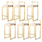 Luxurious Backrest Armless Counter Stool Upholstered Bar Stool with Metal Base White 6 Piece Set Clearhalo 'Bar Furniture' 'Bar Stools' 'bar_stools' 'furn' 'furn_bar_stools' 'Furniture' 'Kitchen & Dining Furniture' 6288481