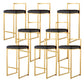 Luxurious Backrest Armless Counter Stool Upholstered Bar Stool with Metal Base Black 8 Piece Set Clearhalo 'Bar Furniture' 'Bar Stools' 'bar_stools' 'furn' 'furn_bar_stools' 'Furniture' 'Kitchen & Dining Furniture' 6288483