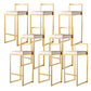 Luxurious Backrest Armless Counter Stool Upholstered Bar Stool with Metal Base White 8 Piece Set Clearhalo 'Bar Furniture' 'Bar Stools' 'bar_stools' 'furn' 'furn_bar_stools' 'Furniture' 'Kitchen & Dining Furniture' 6288484