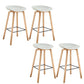 Scandinavian Plastic Counter Stool Low Back Armless Bar Stool with Footrest