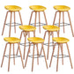 Scandinavian Plastic Counter Stool Low Back Armless Bar Stool with Footrest