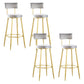 Modern Upholstered Counter Stool Bar-height Low Back Bar Stool with Metal Base