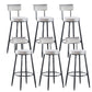 Modern Upholstered Counter Stool Bar-height Low Back Bar Stool with Metal Base