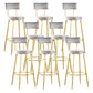 Modern Upholstered Counter Stool Bar-height Low Back Bar Stool with Metal Base