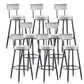 Modern Upholstered Counter Stool Bar-height Low Back Bar Stool with Metal Base