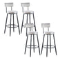 Modern Upholstered Counter Stool Bar-height Low Back Bar Stool with Metal Base