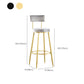 Modern Upholstered Counter Stool Bar-height Low Back Bar Stool with Metal Base