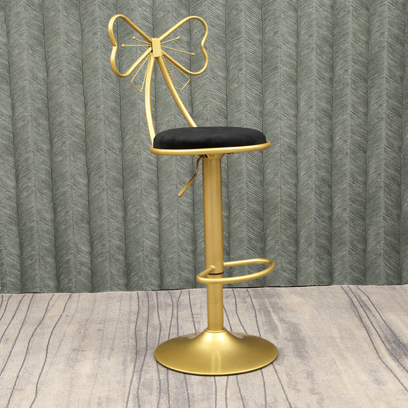 Glam Style Armless Counter Stool Upholstered Adjustable Height Bar Stool Black 1 Piece Clearhalo 'Bar Furniture' 'Bar Stools' 'bar_stools' 'furn' 'furn_bar_stools' 'Furniture' 'Kitchen & Dining Furniture' 6288611
