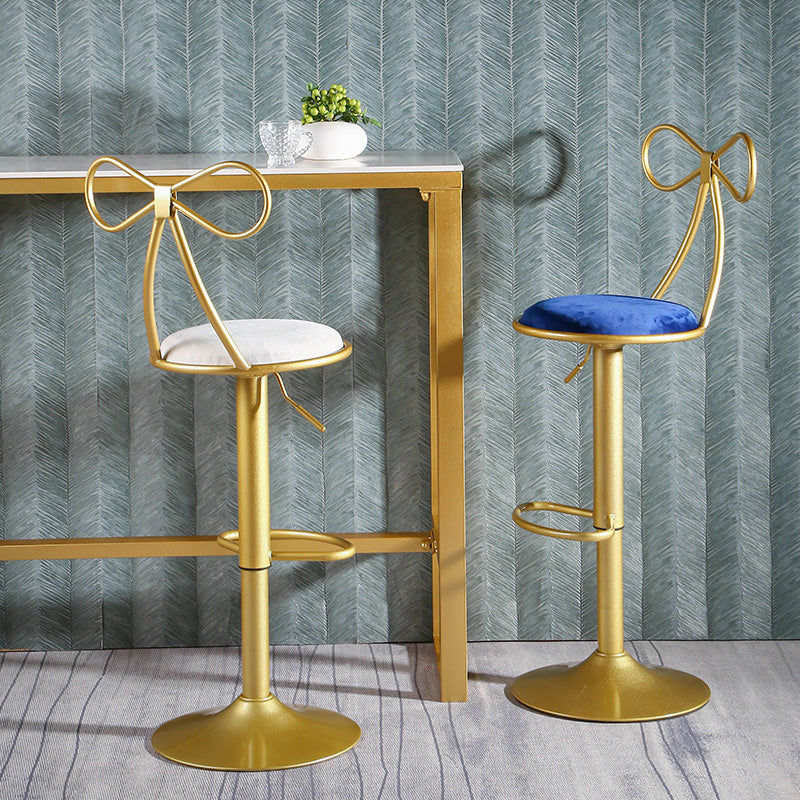 Glam Style Armless Counter Stool Upholstered Adjustable Height Bar Stool Clearhalo 'Bar Furniture' 'Bar Stools' 'bar_stools' 'furn' 'furn_bar_stools' 'Furniture' 'Kitchen & Dining Furniture' 6288615