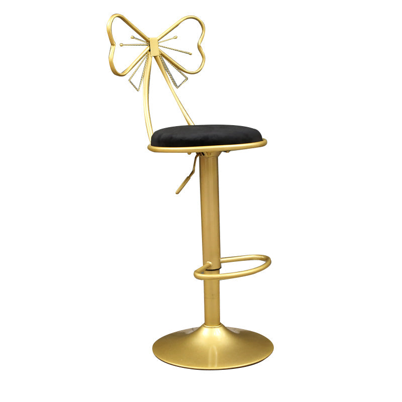 Glam Style Armless Counter Stool Upholstered Adjustable Height Bar Stool Clearhalo 'Bar Furniture' 'Bar Stools' 'bar_stools' 'furn' 'furn_bar_stools' 'Furniture' 'Kitchen & Dining Furniture' 6288618
