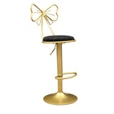 Glam Style Armless Counter Stool Upholstered Adjustable Height Bar Stool