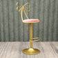 Glam Style Armless Counter Stool Upholstered Adjustable Height Bar Stool Pearl Pink 1 Piece Clearhalo 'Bar Furniture' 'Bar Stools' 'bar_stools' 'furn' 'furn_bar_stools' 'Furniture' 'Kitchen & Dining Furniture' 6288622