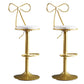 Glam Style Armless Counter Stool Upholstered Adjustable Height Bar Stool White 2 Piece Set Clearhalo 'Bar Furniture' 'Bar Stools' 'bar_stools' 'furn' 'furn_bar_stools' 'Furniture' 'Kitchen & Dining Furniture' 6288626