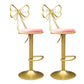 Glam Style Armless Counter Stool Upholstered Adjustable Height Bar Stool Pink 2 Piece Set Clearhalo 'Bar Furniture' 'Bar Stools' 'bar_stools' 'furn' 'furn_bar_stools' 'Furniture' 'Kitchen & Dining Furniture' 6288627