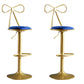 Glam Style Armless Counter Stool Upholstered Adjustable Height Bar Stool Blue 2 Piece Set Clearhalo 'Bar Furniture' 'Bar Stools' 'bar_stools' 'furn' 'furn_bar_stools' 'Furniture' 'Kitchen & Dining Furniture' 6288628