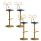 Glam Style Armless Counter Stool Upholstered Adjustable Height Bar Stool Blue 4 Piece Set Clearhalo 'Bar Furniture' 'Bar Stools' 'bar_stools' 'furn' 'furn_bar_stools' 'Furniture' 'Kitchen & Dining Furniture' 6288635