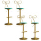 Glam Style Armless Counter Stool Upholstered Adjustable Height Bar Stool Green 4 Piece Set Clearhalo 'Bar Furniture' 'Bar Stools' 'bar_stools' 'furn' 'furn_bar_stools' 'Furniture' 'Kitchen & Dining Furniture' 6288636