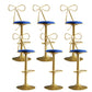 Glam Style Armless Counter Stool Upholstered Adjustable Height Bar Stool Blue 6 Piece Set Clearhalo 'Bar Furniture' 'Bar Stools' 'bar_stools' 'furn' 'furn_bar_stools' 'Furniture' 'Kitchen & Dining Furniture' 6288640