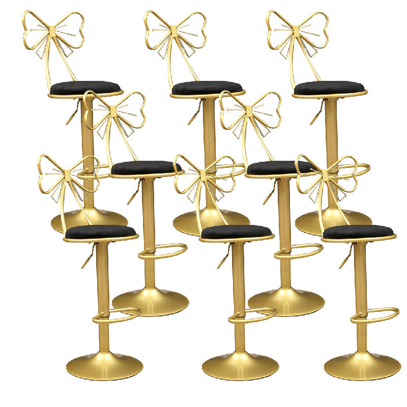 Glam Style Armless Counter Stool Upholstered Adjustable Height Bar Stool Black 8 Piece Set Clearhalo 'Bar Furniture' 'Bar Stools' 'bar_stools' 'furn' 'furn_bar_stools' 'Furniture' 'Kitchen & Dining Furniture' 6288649