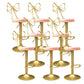 Glam Style Armless Counter Stool Upholstered Adjustable Height Bar Stool Pearl Pink 8 Piece Set Clearhalo 'Bar Furniture' 'Bar Stools' 'bar_stools' 'furn' 'furn_bar_stools' 'Furniture' 'Kitchen & Dining Furniture' 6288651