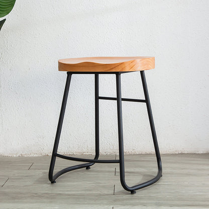 Tabouret de comptoir en bois massif de style contemporain tabouret de siège de siège avec repose-pieds