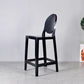 Industrial Backrest Armless Counter High Stool Plastic Bar Stool with 4 Legs