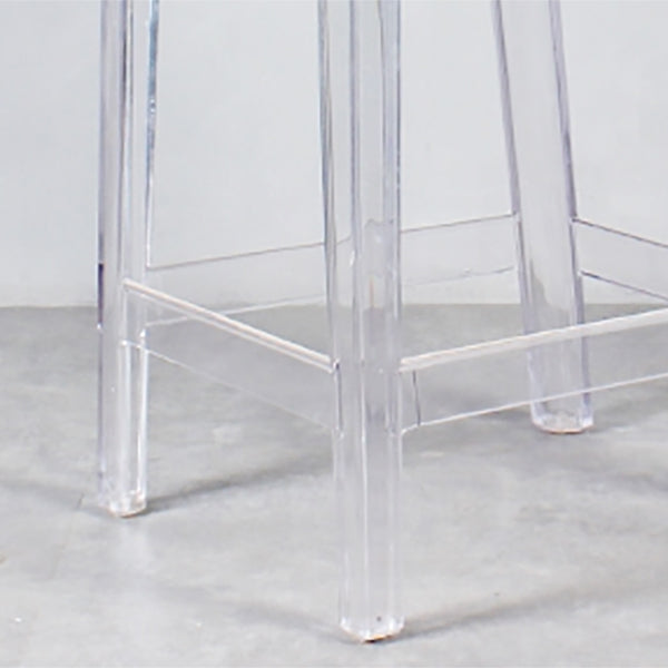 Industrial Backrest Armless Counter High Stool Plastic Bar Stool with 4 Legs