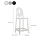 Industrial Backrest Armless Counter High Stool Plastic Bar Stool with 4 Legs