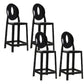 Industrial Backrest Armless Counter Chair Plastic Bar Stool with 4 Legs