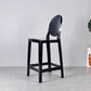 Industrial Backrest Armless Counter Chair Plastic Bar Stool with 4 Legs