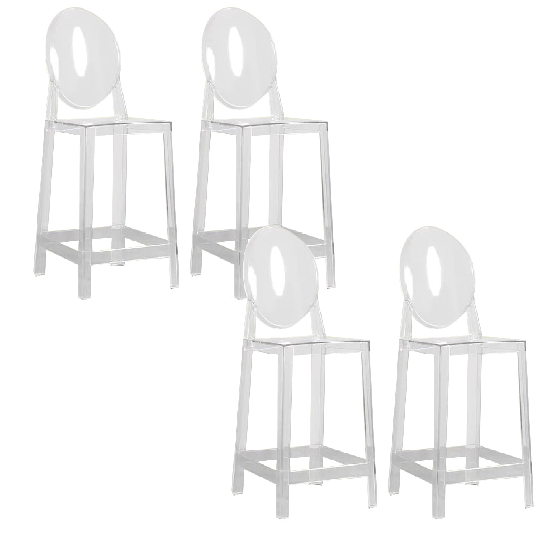 Industrial Backrest Armless Counter Chair Plastic Bar Stool with 4 Legs