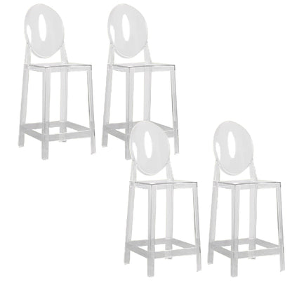 Industrial Backrest Armless Counter Chair Plastic Bar Stool with 4 Legs