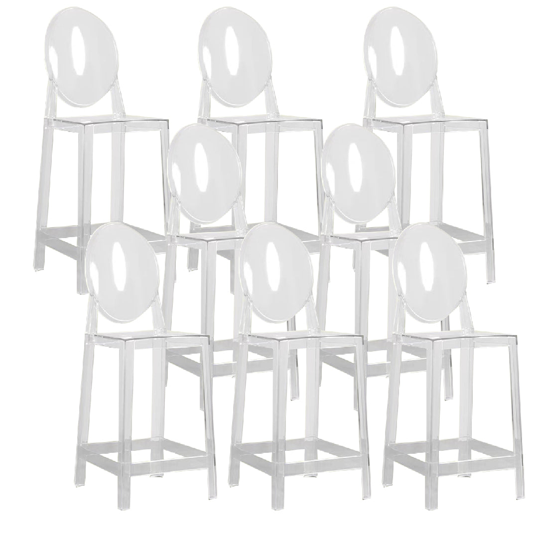 Industrial Backrest Armless Counter Chair Plastic Bar Stool with 4 Legs