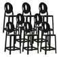 Industrial Backrest Armless Counter Chair Plastic Bar Stool with 4 Legs