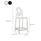 Industrial Backrest Armless Counter Chair Plastic Bar Stool with 4 Legs