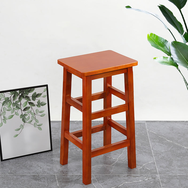 Silla alta sin brazos de madera industrial sin respaldo del taburete del mostrador de madera sólida