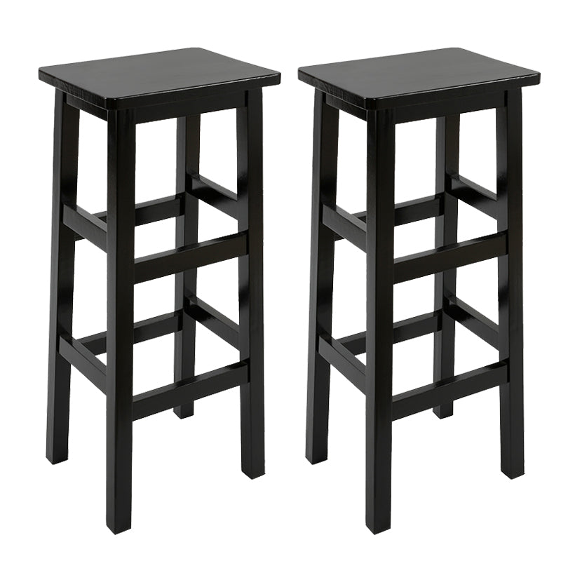 Silla alta sin brazos de madera industrial sin respaldo del taburete del mostrador de madera sólida