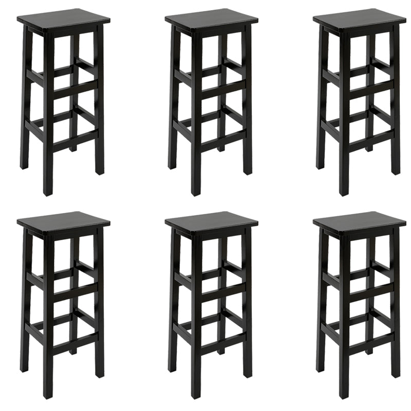 Silla alta sin brazos de madera industrial sin respaldo del taburete del mostrador de madera sólida