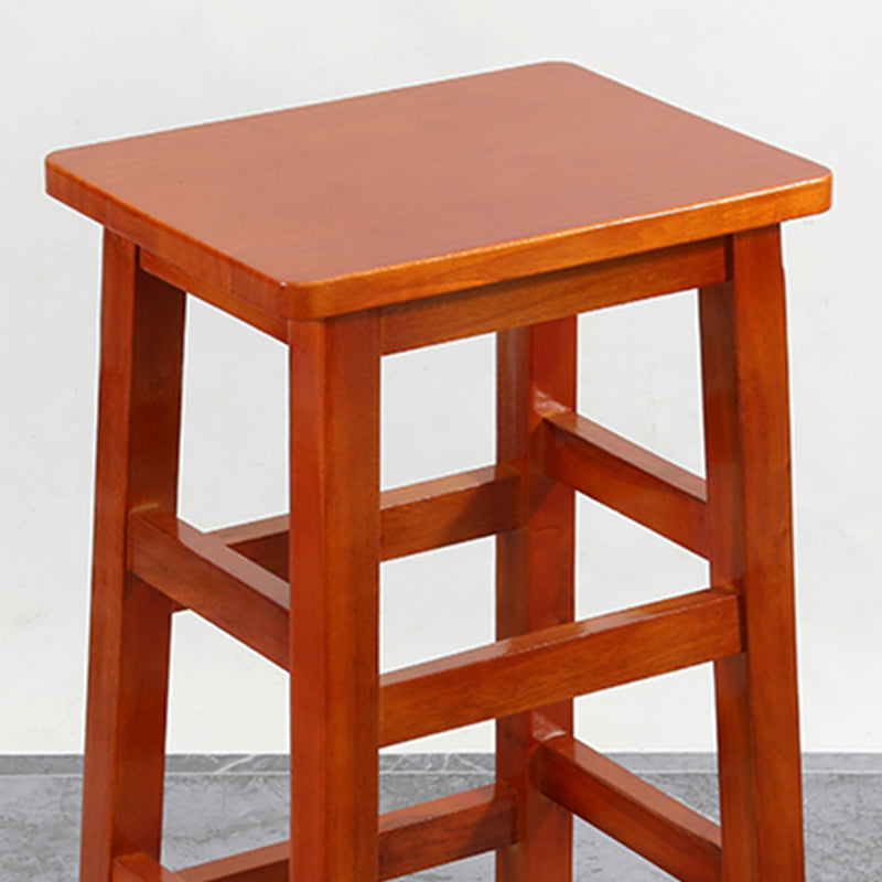 Silla alta sin brazos de madera industrial sin respaldo del taburete del mostrador de madera sólida